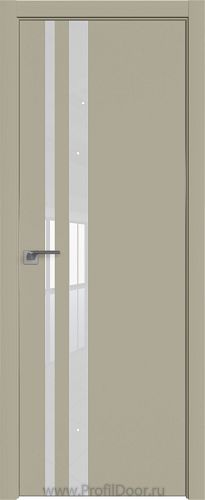 Дверь Profil Doors 16E цвет Шеллгрей кромка Матовый Алюминий с 4-х сторон стекло Lacobel Белый лак