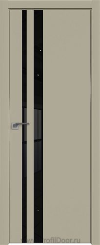 Дверь Profil Doors 16E цвет Шеллгрей кромка Матовый Алюминий с 4-х сторон стекло Lacobel Черный лак