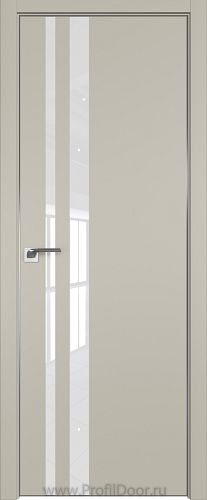 Дверь Profil Doors 16E цвет Шеллгрей кромка Матовый Алюминий с 4-х сторон стекло Lacobel лак Классик