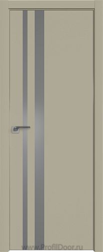 Дверь Profil Doors 16E цвет Шеллгрей кромка Матовый Алюминий с 4-х сторон стекло Lacobel Серебро Матлак