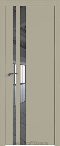 Дверь Profil Doors 16E цвет Шеллгрей кромка Матовый Алюминий с 4-х сторон стекло Зеркало