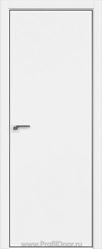 Дверь Profil Doors 1E цвет Аляска кромка BLACK EDITION с 4-х сторон