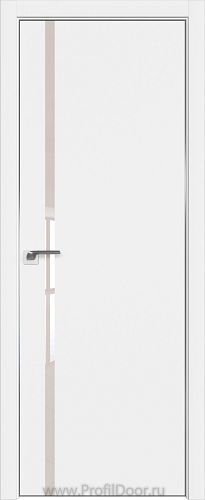 Дверь Profil Doors 22E цвет Аляска кромка Матовый Алюминий с 4-х сторон стекло Lacobel Перламутровый лак