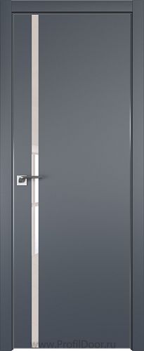 Дверь Profil Doors 22E цвет Антрацит кромка Матовый Алюминий с 4-х сторон стекло Lacobel Перламутровый лак