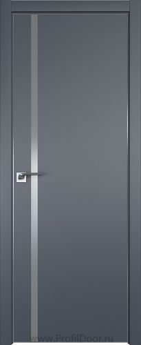 Дверь Profil Doors 22E цвет Антрацит кромка Матовый Алюминий с 4-х сторон стекло Lacobel Серебро Матлак
