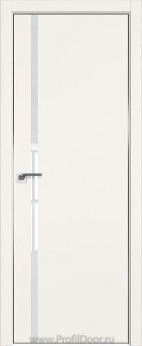 Дверь Profil Doors 22E цвет ДаркВайт кромка Матовый Алюминий с 4-х сторон стекло Lacobel Белый лак