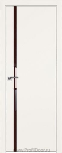 Дверь Profil Doors 22E цвет ДаркВайт кромка Матовый Алюминий с 4-х сторон стекло Lacobel Коричневый лак