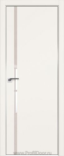 Дверь Profil Doors 22E цвет ДаркВайт кромка Матовый Алюминий с 4-х сторон стекло Lacobel Перламутровый лак