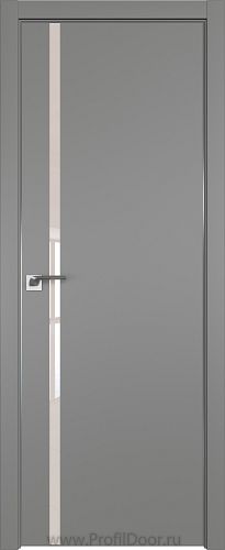 Дверь Profil Doors 22E цвет Грей кромка Матовый Алюминий с 4-х сторон стекло Lacobel Перламутровый лак