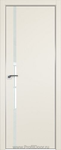 Дверь Profil Doors 22E цвет Магнолия Сатинат кромка Матовый Алюминий с 4-х сторон стекло Lacobel Белый лак