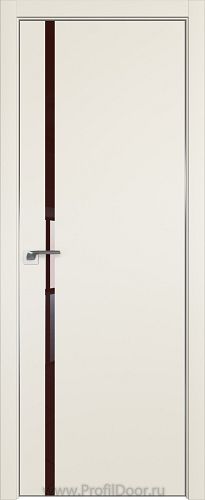 Дверь Profil Doors 22E цвет Магнолия Сатинат кромка Матовый Алюминий с 4-х сторон стекло Lacobel Коричневый лак