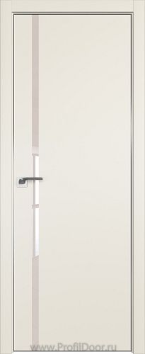 Дверь Profil Doors 22E цвет Магнолия Сатинат кромка Матовый Алюминий с 4-х сторон стекло Lacobel Перламутровый лак