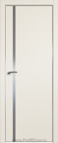 Дверь Profil Doors 22E цвет Магнолия Сатинат кромка Матовый Алюминий с 4-х сторон стекло Lacobel Серебро Матлак