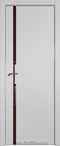 Дверь Profil Doors 22E цвет Манхэттен кромка Матовый Алюминий с 4-х сторон стекло Lacobel Коричневый лак