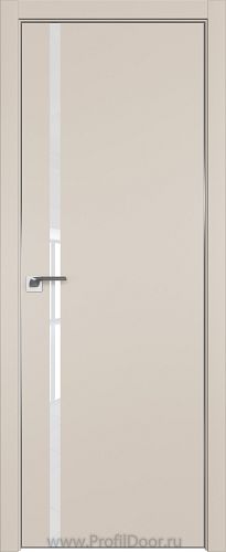 Дверь Profil Doors 22E цвет Санд кромка Матовый Алюминий с 4-х сторон стекло Lacobel лак Классик