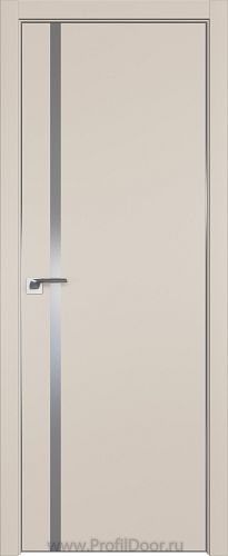 Дверь Profil Doors 22E цвет Санд кромка Матовый Алюминий с 4-х сторон стекло Lacobel Серебро Матлак