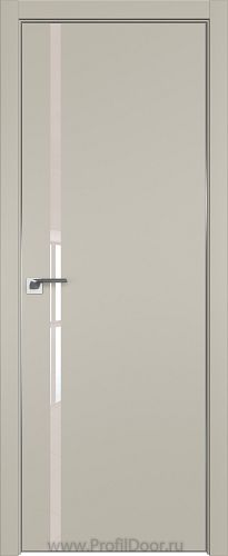 Дверь Profil Doors 22E цвет Шеллгрей кромка Матовый Алюминий с 4-х сторон стекло Lacobel Перламутровый лак