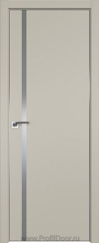 Дверь Profil Doors 22E цвет Шеллгрей кромка Матовый Алюминий с 4-х сторон стекло Lacobel Серебро Матлак