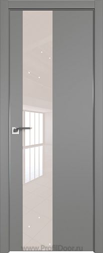Дверь Profil Doors 5E цвет Грей кромка Матовый Алюминий с 4-х сторон стекло Lacobel Перламутровый лак
