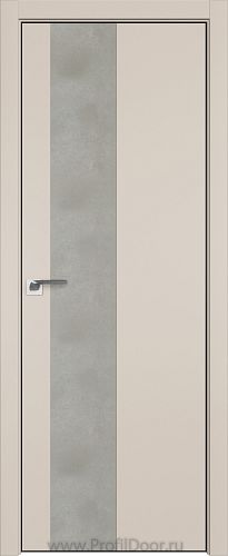 Дверь Profil Doors 5E цвет Санд кромка BLACK EDITION с 4-х сторон вставка Бетон Платина