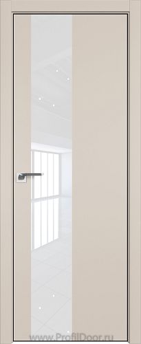 Дверь Profil Doors 5E цвет Санд кромка BLACK EDITION с 4-х сторон стекло Lacobel лак Классик