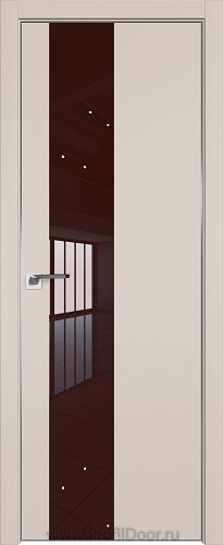 Дверь Profil Doors 5E цвет Санд кромка Матовый Алюминий с 4-х сторон стекло Lacobel Коричневый лак