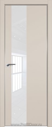 Дверь Profil Doors 5E цвет Санд кромка Матовый Алюминий с 4-х сторон стекло Lacobel лак Классик