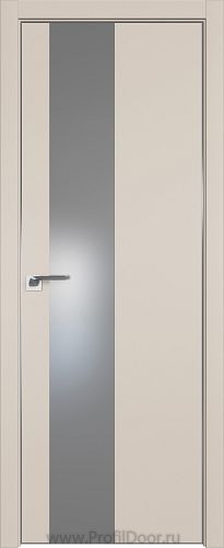 Дверь Profil Doors 5E цвет Санд кромка Матовый Алюминий с 4-х сторон стекло Lacobel Серебро Матлак