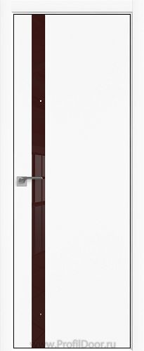 Дверь Profil Doors 6E цвет Аляска кромка BLACK EDITION с 4-х сторон стекло Lacobel Коричневый лак