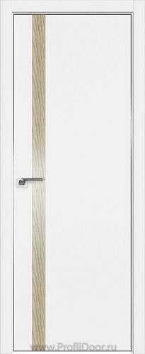 Дверь Profil Doors 6E цвет Аляска кромка Матовый Алюминий с 4-х сторон вставка Дуб SKY Крем
