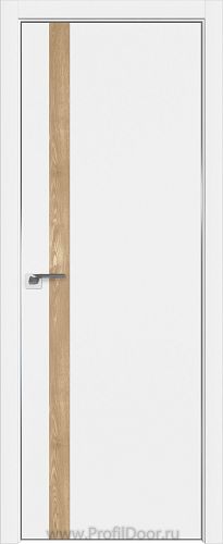 Дверь Profil Doors 6E цвет Аляска кромка Матовый Алюминий с 4-х сторон вставка Каштан Натуральный