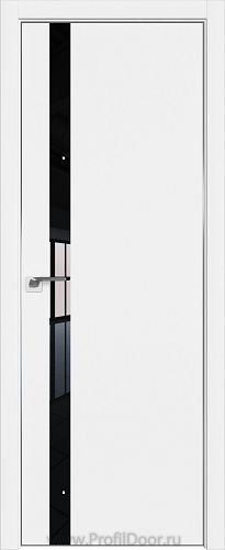 Дверь Profil Doors 6E цвет Аляска кромка Матовый Алюминий с 4-х сторон стекло Lacobel Черный лак