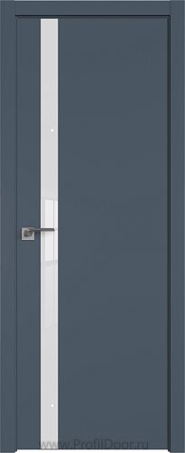 Дверь Profil Doors 6E цвет Антрацит кромка ABS Черная матовая с 4-х сторон стекло Lacobel Белый лак