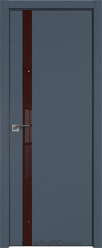 Дверь Profil Doors 6E цвет Антрацит кромка BLACK EDITION с 4-х сторон стекло Lacobel Коричневый лак
