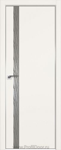 Дверь Profil Doors 6E цвет ДаркВайт кромка Матовый Алюминий с 4-х сторон вставка Дуб SKY Denim