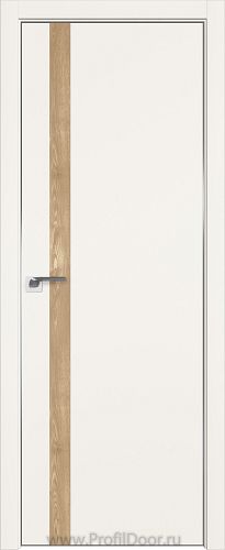 Дверь Profil Doors 6E цвет ДаркВайт кромка Матовый Алюминий с 4-х сторон вставка Каштан Натуральный
