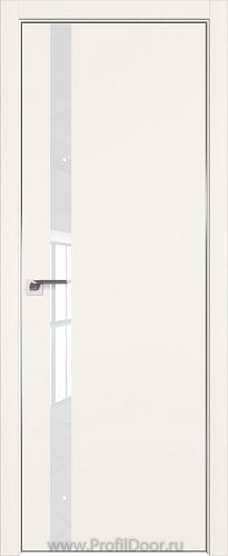Дверь Profil Doors 6E цвет ДаркВайт кромка Матовый Алюминий с 4-х сторон стекло Lacobel лак Классик