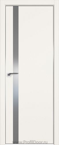 Дверь Profil Doors 6E цвет ДаркВайт кромка Матовый Алюминий с 4-х сторон стекло Lacobel Серебро Матлак