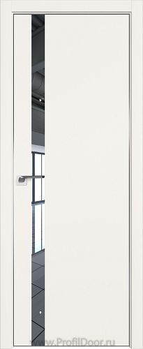 Дверь Profil Doors 6E цвет ДаркВайт кромка Матовый Алюминий с 4-х сторон стекло Зеркало