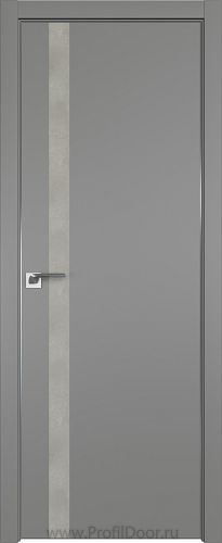 Дверь Profil Doors 6E цвет Грей кромка Матовый Алюминий с 4-х сторон вставка Бетон Платина