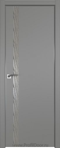 Дверь Profil Doors 6E цвет Грей кромка Матовый Алюминий с 4-х сторон вставка Дуб SKY Denim
