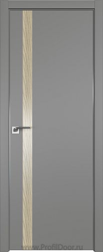 Дверь Profil Doors 6E цвет Грей кромка Матовый Алюминий с 4-х сторон вставка Дуб SKY Крем