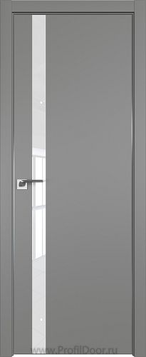 Дверь Profil Doors 6E цвет Грей кромка Матовый Алюминий с 4-х сторон стекло Lacobel лак Классик