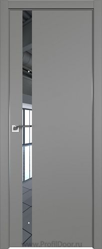 Дверь Profil Doors 6E цвет Грей кромка Матовый Алюминий с 4-х сторон стекло Зеркало