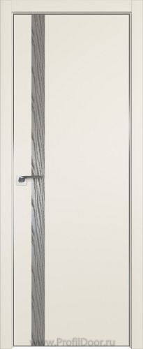 Дверь Profil Doors 6E цвет Магнолия Сатинат кромка Матовый Алюминий с 4-х сторон вставка Дуб SKY Denim