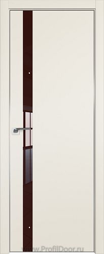 Дверь Profil Doors 6E цвет Магнолия Сатинат кромка Матовый Алюминий с 4-х сторон стекло Lacobel Коричневый лак