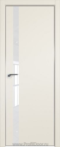 Дверь Profil Doors 6E цвет Магнолия Сатинат кромка Матовый Алюминий с 4-х сторон стекло Lacobel лак Классик