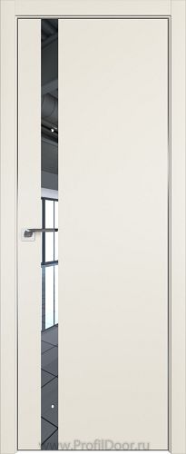 Дверь Profil Doors 6E цвет Магнолия Сатинат кромка Матовый Алюминий с 4-х сторон стекло Зеркало