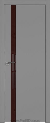 Дверь Profil Doors 6E цвет Манхэттен кромка BLACK EDITION с 4-х сторон стекло Lacobel Коричневый лак