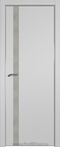 Дверь Profil Doors 6E цвет Манхэттен кромка Матовый Алюминий с 4-х сторон вставка Бетон Платина